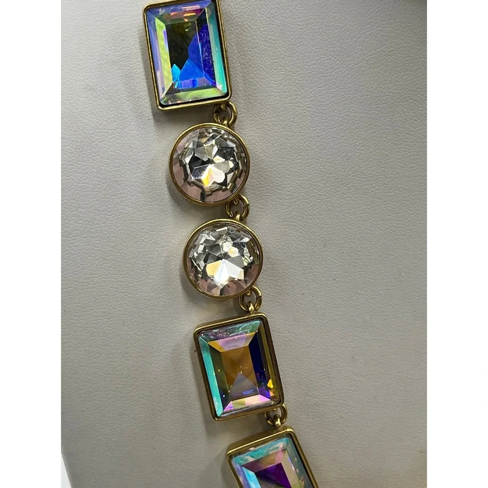 J. Crew Aurora Borealis Iridescent Rhinestone statement Necklace New‎